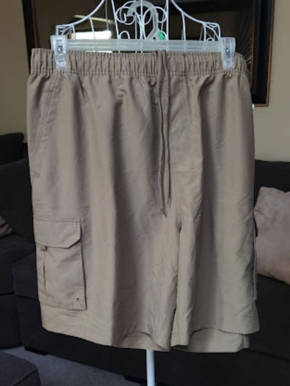 NWT Mens Reebok DXL Cargo sports Play Dry khaki tan shorts sz 1XL